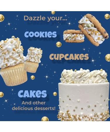 Manvscakes Sprinkles- Edible Cake and Cupcake Sprinkles with Assorted Shapes and Sizes for Parties  Metallic Sprinkle Mix for Cookies  Ice Cream  Cake and Cupcake Decorating  4 oz (Gold and Silver) - Buy Online on GoSupps.com