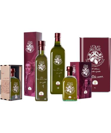 L'Olio dei Papi 100% Italian Extra Virgin Olive Oil 0.5 LT - Cold Extracted from Ancient Pope's Olive Groves (Gift Box) - Buy Online on GoSupps.com