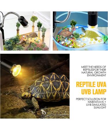 Yukung Reptile Aquarium Heat Lamp with 3 UVA UVB Bulbs 50W - Tortoise & Turtle Heating Light - Buy Online on GoSupps.com