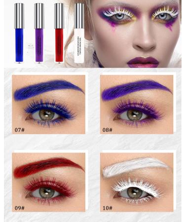 Tinted Brow Mascara Gel-1Pcs Long-lasting Waterproof Smudge-proof Purple Eyebrow Glue Colored Liquid Mascara Tinted Brow Filler Length Curly Mascara for Women Halloween Eye Makeup-08 - Buy Online on GoSupps.com