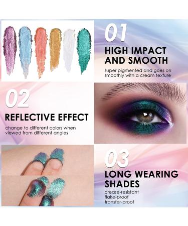 FOCALLURE Chameleon Cream Eyeshadow - Intense Color Shifting Eye Makeup - Metallic Shimmer, Long-Lasting Formula - Chit Chat #06 - Buy Online on GoSupps.com