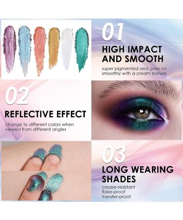 FOCALLURE Chameleon Cream Eyeshadow - Little Mermaid 04 | Highly Pigmented Metallic Shimmer Eye Shadow with Intense Color Shifting Effects - Buy Online on GoSupps.com