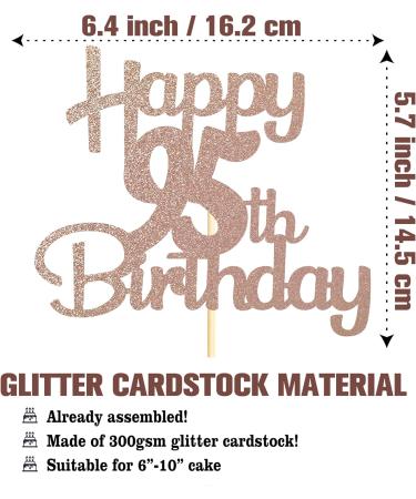 Sotpot Rose Gold Glitter 95 Cake Topper 95th Birthday Cake Decorations for Birthday Party Anniversary Party Supplies 95th Cake Topper - Buy Online on GoSupps.com