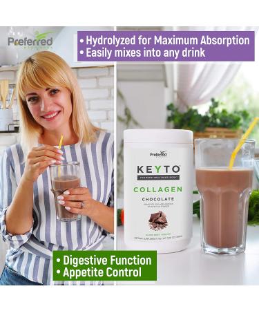 Keyto Keto Collagen Protein Powder with MCT Oil | Grass Fed Hydrolyzed Collagen Peptides | Keto & Paleo Friendly | Chocolate Flavor - Buy Online on GoSupps.com
