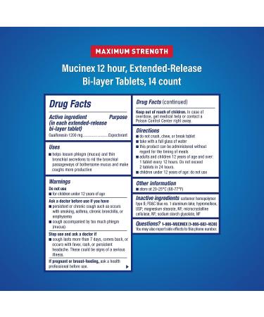 Mucinex Maximum Strength 12-Hour Extended Release Tablets 14ct - 1200mg Guaifenesin for Chest Congestion Relief - Buy Online on GoSupps.com