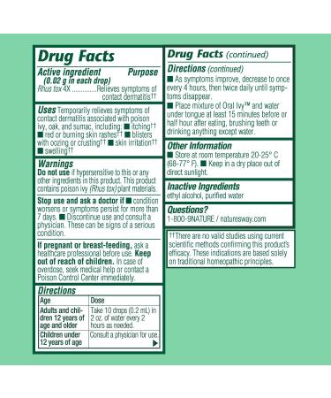 B&T Oral Ivy Homeopathic 1 Oz. - Relieves Poison Ivy, Oak & Sumac Symptoms - Nature's Way Brands - Buy Online on GoSupps.com
