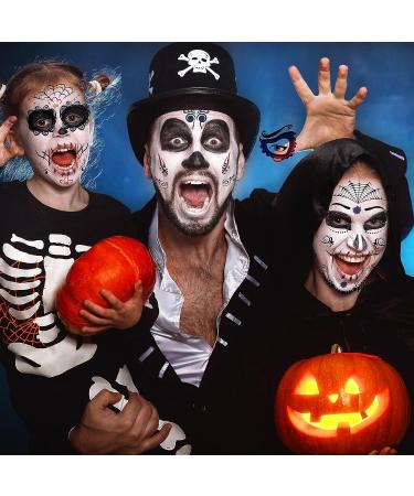 Day of the Dead Sugar Skull Tattoos - 20 Sheets with Halloween Temporary Face Designs - Buy Online on GoSupps.com