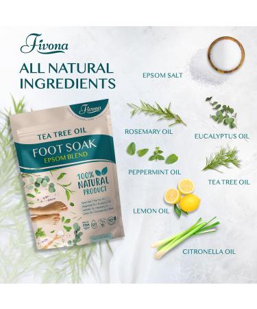 Fivona Foot Care Kit 2-in-1: Epsom Salt & Essential Oils Soak for Tired Feet Cracked Heels & Calluses - Collapsible Basin for Home Spa - Buy Online on GoSupps.com