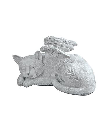 Design Toscano QL6080 Cat Angel Pet Memorial Grave Marker Tribute Statue 25.5 cm Polyresin Stone Finish Gray One Size Cat Memorial Angel Single