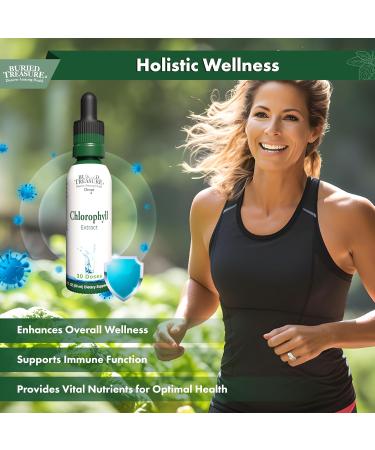 Buried Treasure Liquid Chlorophyll Drops - Copper Chlorophyllin from Mulberry Leaves, Manufactured in USA, Vegan, Supports Overall Wellness, Unflavored, 30 Servings. - Buy Online on GoSupps.com