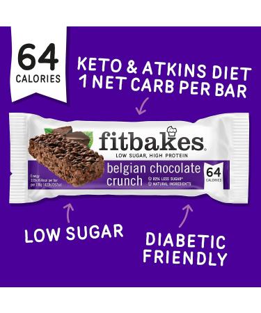 Fitbakes 64 Calorie Belgian Chocolate Mini Bars (12x19g) - Low Carb, Sugar Free Keto Snack - 12 Count Pack - Buy Online on GoSupps.com