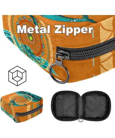 Portable Women's Menstrual Bags | Retro Ethnic Mandala Dolphin Design | Perfect for Pads & Cups - Ideal for Teen Girls - Buy Online on GoSupps.com