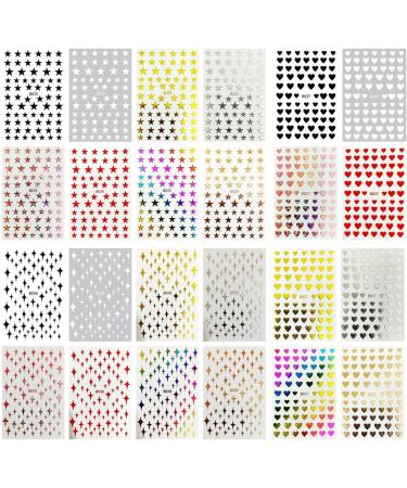 DIY Manicure Constellation Red Black White Letter Number Love Heart 3D Nail Stickers Self-Adhesive Decals(set 01) - Buy Online on GoSupps.com