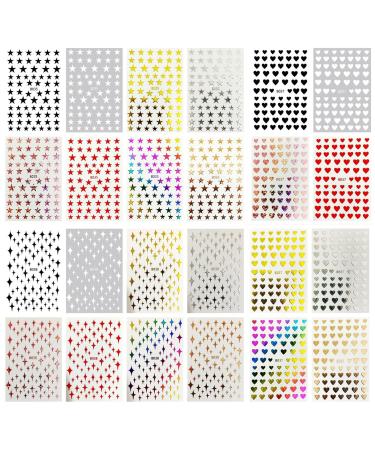 DIY Manicure Constellation Red Black White Letter Number Love Heart 3D Nail Stickers Self-Adhesive Decals(set 01)