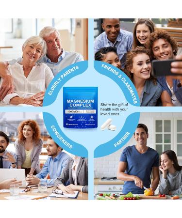 Magnesium Glycinate Capsules 1000mg - Boosts Muscle Strength Digestive Health & Energy Metabolism 90 Capsules - Buy Online on GoSupps.com