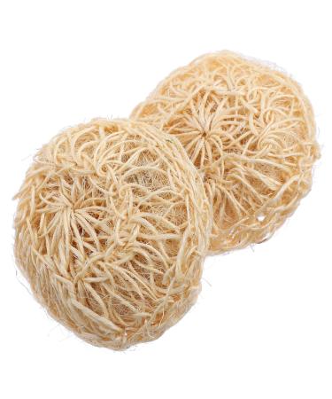 Healeved 2pcs Cleaning Bath Ball Exfoliator for Bath Bathing Sponges Face Facial Accessories Flexible Loofah for Women Shower Sponge Bathroom Shower Ball Shower Brush Body Sisal 11X10.5X3CM Khaki