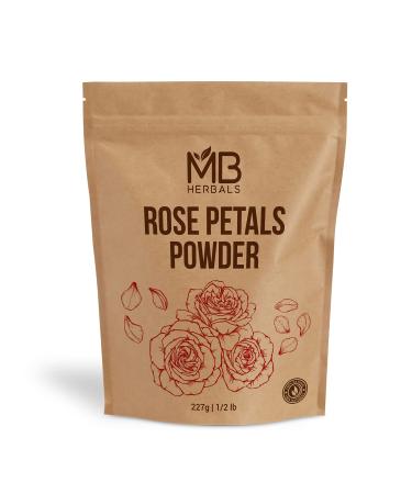 MB Herbals Rose Powder 8 oz | 227G / 0.5lb | For Natural Face Packs & Facial Mask Formulations | 100% Pure & Natural | No Chemical Preservative | No Artifical Color | Rose Petals Powder