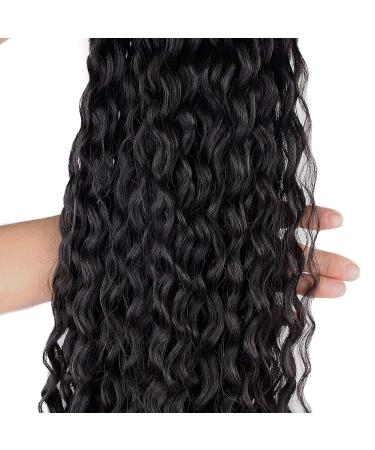 30 Corn Curly Wave Drawstring Ponytail in Black - 30 Inch Synthetic High Puff Ponytail Hair Piece with Comb Clip | Wavy Clip-In Extensions - Buy Online on GoSupps.com