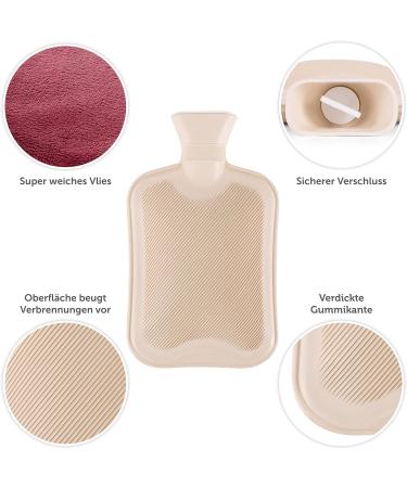 Blum Valley Baby Heat Bottle | 1.5L Washable Fluffy Hot Water Bottle | Soft Fleece & Natural Rubber | Ideal for Children & Babies Red - Buy Online on GoSupps.com