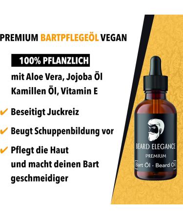 BEARGE Elegance Vegan Beard Oil 60ml | Premium Natural Beard Care with Pipette | 100% Natural | Perfect for Every Beard Bearer - Buy Online on GoSupps.com