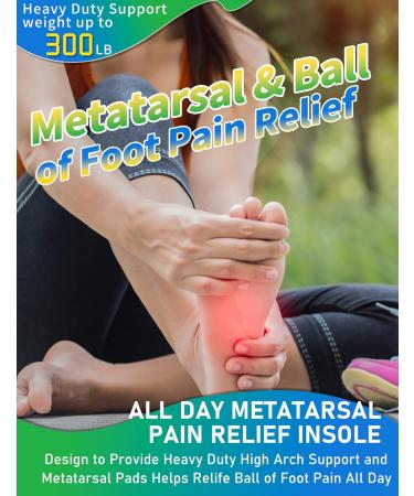 Trustfeet Heavy Duty Metatarsal Pain Relief Insoles - For Morton's Neuroma, Plantar Fasciitis, and Arch Support - Men/Women-F (UK 8.5-9) - 28CM Mixed (Blue/Green/Yellow) - Buy Online on GoSupps.com