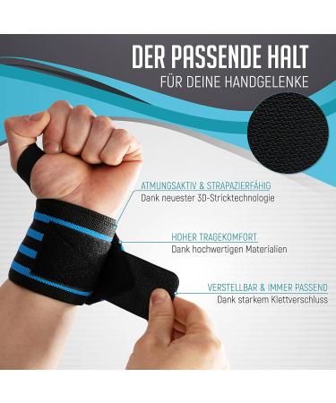 Kinetic Evolution Sports Wrist Bandages for Men & Women | Lightweight Wrist Support & Protector for Bodybuilding & Fitness - Light Blue Stripes - Buy Online on GoSupps.com