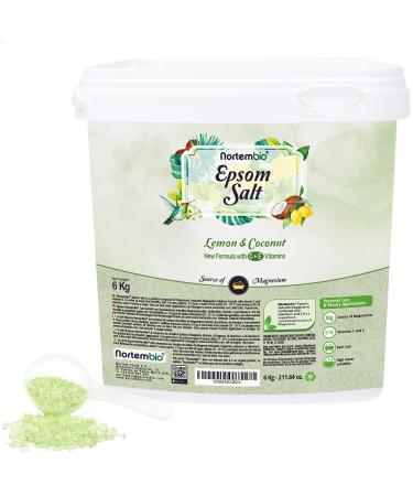 Nortembio Epsom Salt 6 kg. New type of lemon and coconut.Hydrated with vitamin C and E. swimming salt and body care.E-book inclusive.