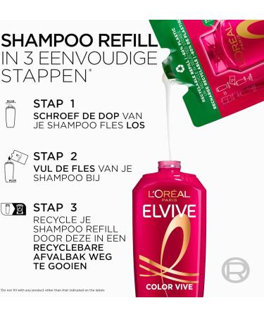 L'Or al LOr al Paris Elvive Color Vive Shampoo Refill Colored hair or highlights Maintains the color intensity and vibrancy of the color LOR AL PARIS ELVIVE COLOR VIVE Shampoo Refill 250ml - Buy Online on GoSupps.com
