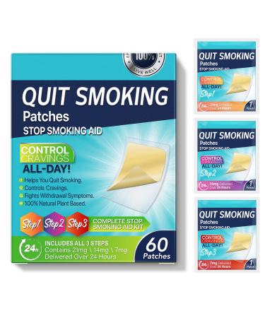 Quit Smoking Patches,Steps 1 Through 3 to Quit Smoking,Stop Smoking Aid, 21mg, 14mg, 7mg Patches with 8 Week Behavior Support Program