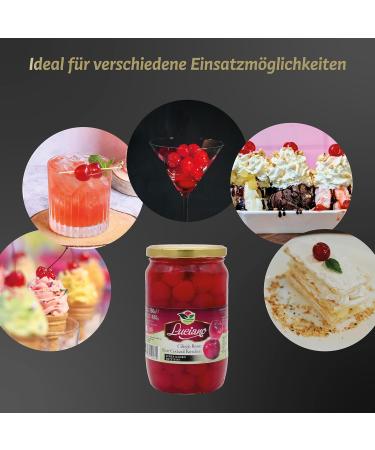 Luciano Maraschino Cocktail Cherries 420g - Sour Cherry Without Core in Syrup | Premium Cocktail Garnish - Buy Online on GoSupps.com