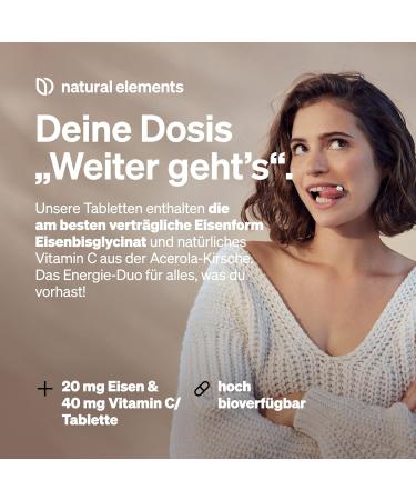 Buy Vegan Iron Tablets with 40mg Natural Vitamin C - 240 Bioavailable Iron Bis Glycinate Chelate - High Dose Additive-Free | International Shipping - Buy Online on GoSupps.com