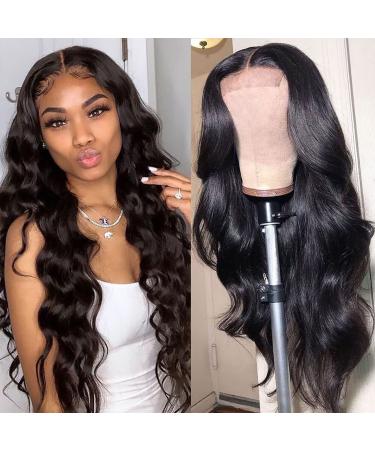 NewYou Body Wave Lace Front Wigs Human Hair for Black Women 4x4 Lace Closure Wigs Human Hair Pre Plucked With Baby Hair 150% Density Brazilian Virgin Human Hair Wigs Natural Color 16 Inch 16 Inch Body Wave Lace Front Clo...