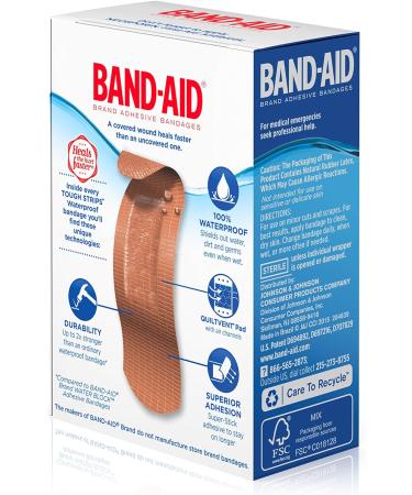 Band-Aid Tough Strips Waterproof Adhesive Bandages - 20 Count (Pack of 2) - Buy Online on GoSupps.com