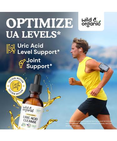 Wild & Organic Uric Acid Cleanse Drops - Tart Cherry & Chanca Piedra Supplement for Kidney Support & Detox - 2 oz Uric Acid Flush - Buy Online on GoSupps.com