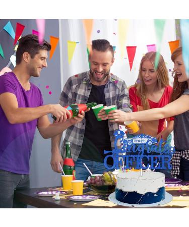 Blue Glitter 1pcs Cake Topper 12pcs Cupcake Topper Pick for Congrats Officer Policeman Theme Decor Supplies Boys Girls 2024 College Graduation Party Decorations - Buy Online on GoSupps.com