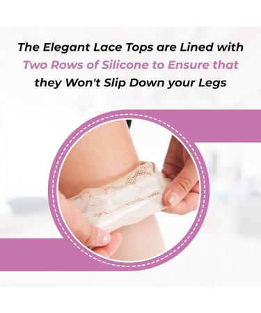 ITA-MED Sheer Compression Stockings - 23-30 mmHg Thigh High Closed Toe, Nude, Large - Buy Online on GoSupps.com