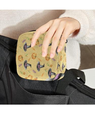 Halloween Pattern Menstrual Cup Pouch - Portable Sanitary Napkin Pad Storage Bag - Buy Online on GoSupps.com