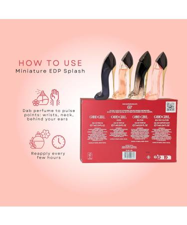 Carolina Herrera Good Girl Perfume for Women 4 Pc Mini Splash Gift Set GoodGirl+Very GoodGirl+GoodGirl Blush+Blush Elixir 0.24 Ounce (Pack of 4) - Buy Online on GoSupps.com