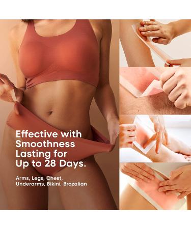 40 Wax Strips for Hair Removal - Vegan & 98% Natural Spain Made Waxing Strips - Body, Bikini & Brazilian Wax - Ready to Use Hair Remover for Women with 4 Finishing Wipes - Buy Online on GoSupps.com