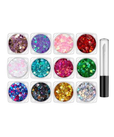 Nixiara Face and Body Glitter Face Glitter Makeup - Bright Hair Glitter Festive Makeup 10ml with Quick Dry Glue Pub Accessories for Women