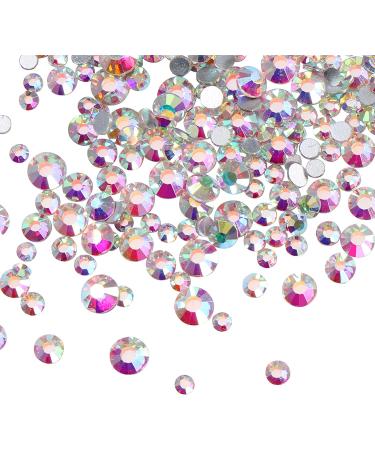 Jollin Flatback Rhinestones Set - 3456pcs Glass Gems for Nail Art in 6 Sizes - Crystal AB - Buy Online on GoSupps.com