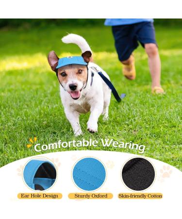 Pawaboo Dog Baseball Caps - Adjustable Pet Hats with Elastic Ear Holes for Sun Protection | Dog Outfits for Small Medium & Large Dogs - Stylish Blue Cap - Buy Online on GoSupps.com