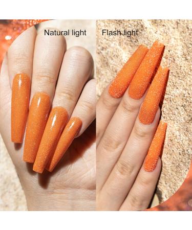 VENALISA Bright Orange Reflective Glitter Gel Polish Sparkling Shiny Disco gel Nail Polish Long Lasting soak off Nail Drying Under UV LED Lamp Nail Art Summer Nail Salon BD04 - Buy Online on GoSupps.com
