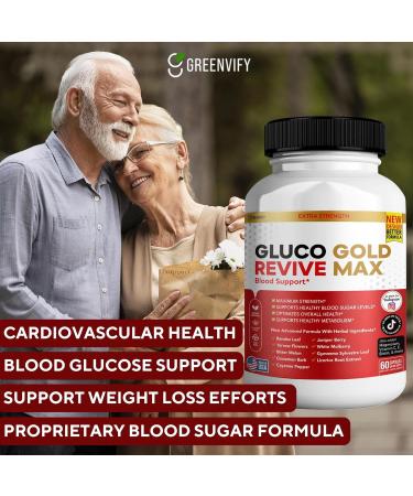 Gluco Gold Revive Max Gold All Natural Formula to Maintain Healthy Levels Maximum Strength Daily Formula Blood Reviews (5) - Buy Online on GoSupps.com