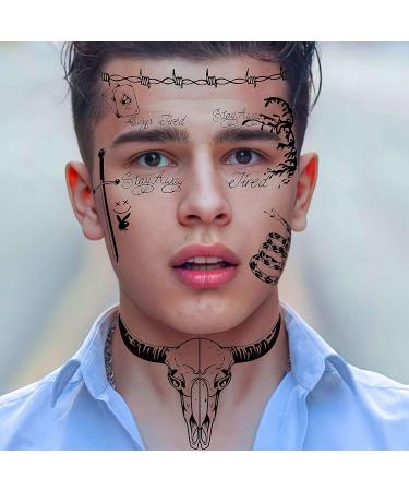 FIYACHY Post Malone Temporary Tattoos for Adults - 12 Sheets Prisoner Face & Skull Set - Buy Online on GoSupps.com