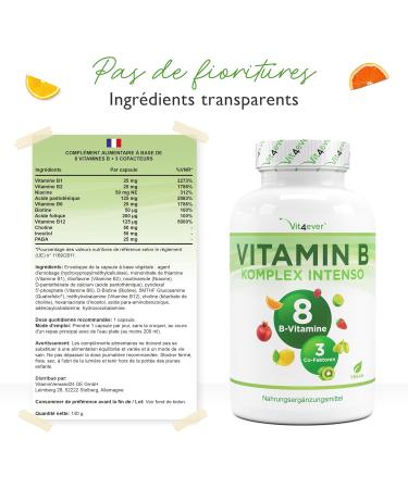 Vitamin B Complex 240 Capsules (8 Months) Up to 10 Times Dosed With Bio-Active Forms + Quatrefolic + Co-Factors Vegan - Buy Online on GoSupps.com