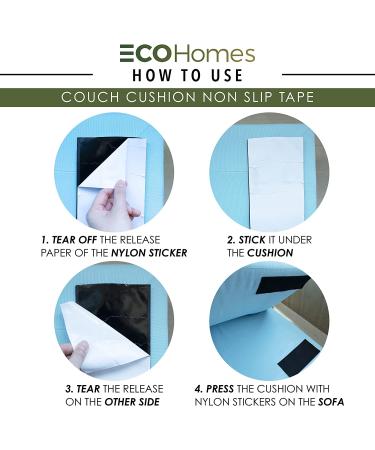 ECOHomes Couch Cushion Grip Tape 10.0 Feet - Heavy Duty Non Slip Hook and Loop Tape | Prevent Sofa and Mattress Cushions from Sliding - Buy Online on GoSupps.com