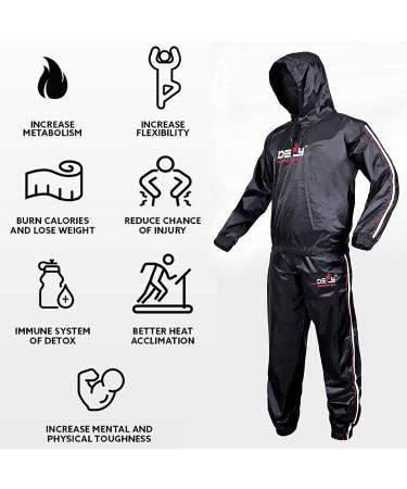 DEFY Heavy Duty Sweat Sauna Suit with Hood X-Large - Anti-Rip for Fitness Workout - Buy Online on GoSupps.com