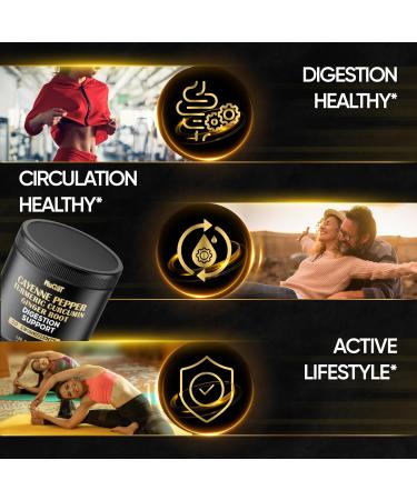 Cayenne Pepper Capsules with Turmeric Curcumin Root Ginger Root Berberine HCl & More - Support Immune System Digestion Joint Health & Heart Health - 150 Capsules - Buy Online on GoSupps.com