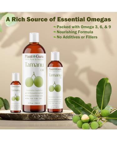 Plant Guru Tamanu Oil 2 fl. oz. Cold Pressed 100% Pure & Natural Unrefined Carrier Oil for Skin Face Body & Hair Moisturizer. Ideal for DIY Creams Lotions Soaps & Lip Balms. - Buy Online on GoSupps.com
